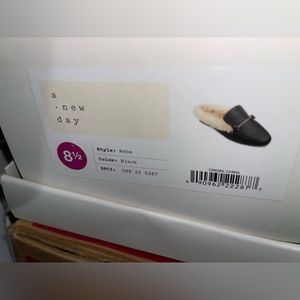 Fur Black Leather Loafers